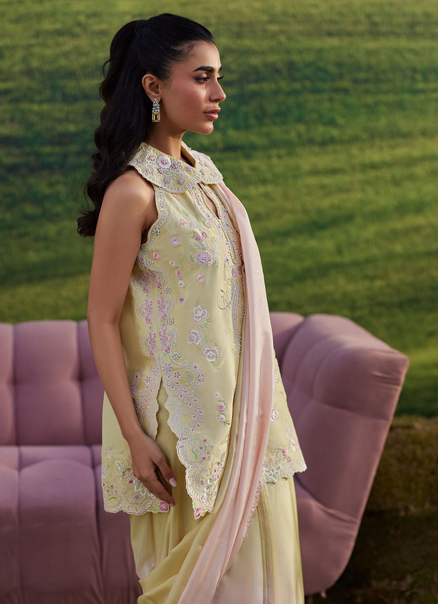 Farah Talib Aziz | Luna Eid 26 | Esma Sari - Luxury Dress - available at Maria Faisal in UK and USA.