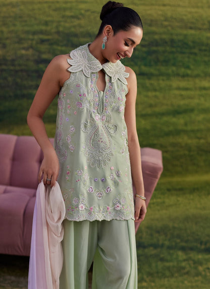 Farah Talib Aziz | Luna Eid 26 | Minaara Shirt And Dupatta - Luxury Dress - available at Maria Faisal in UK and USA.