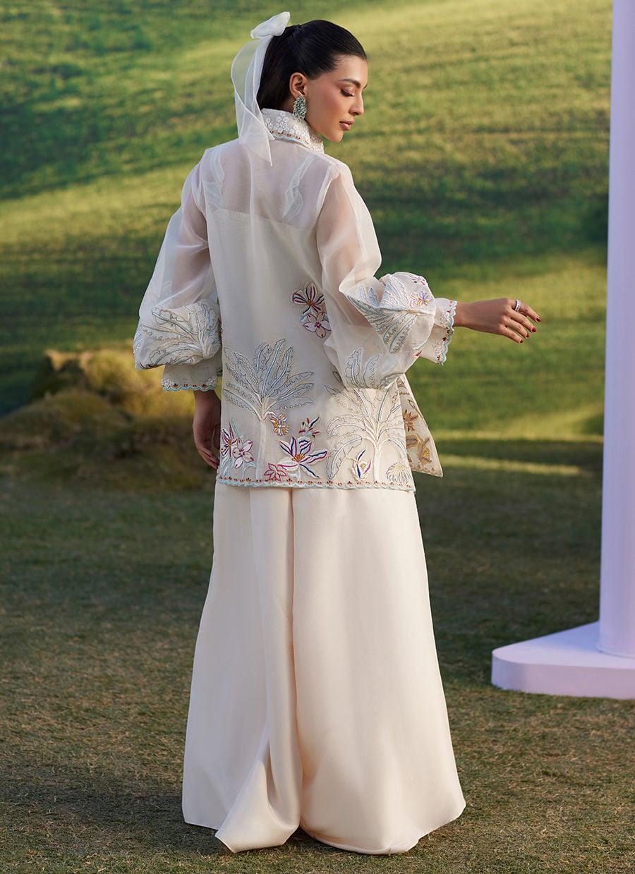 Farah Talib Aziz | Luna Eid 26 | Astra Jacket - Luxury Dress - available at Maria Faisal in UK and USA.