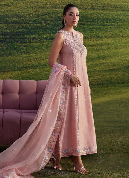 Farah Talib Aziz | Luna Eid 26 | Rose Reverie Shirt And Dupatta - Luxury Dress - available at Maria Faisal in UK and USA.