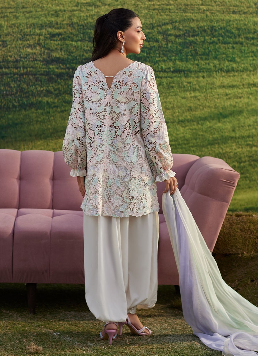 Farah Talib Aziz | Luna Eid 26 | Lyla Mist - Luxury Dress - available at Maria Faisal in UK and USA.