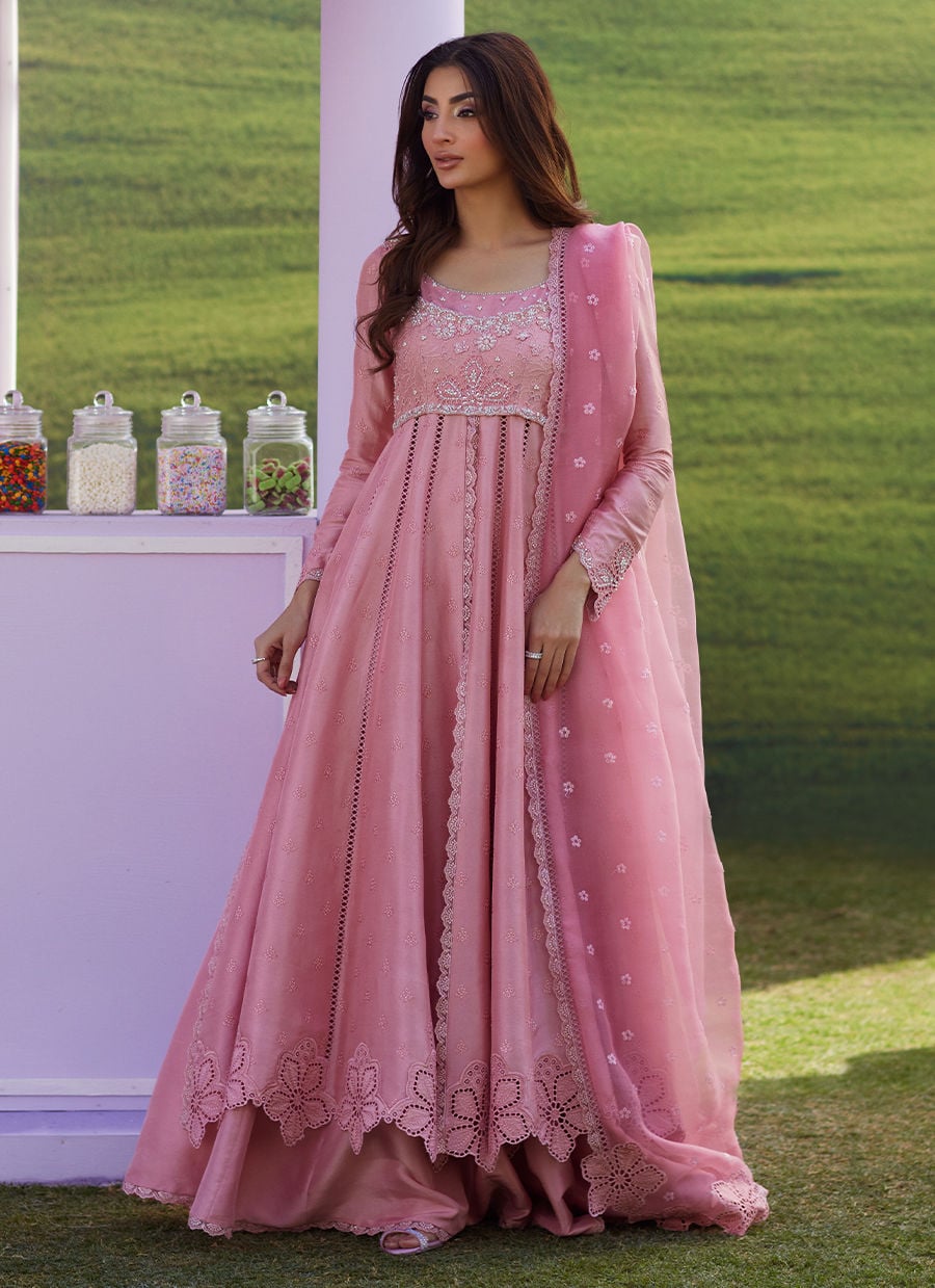 Farah Talib Aziz | Luna Eid 26 | Elara Rose Kalidaar With Dupatta - Luxury Dress - available at Maria Faisal in UK and USA.