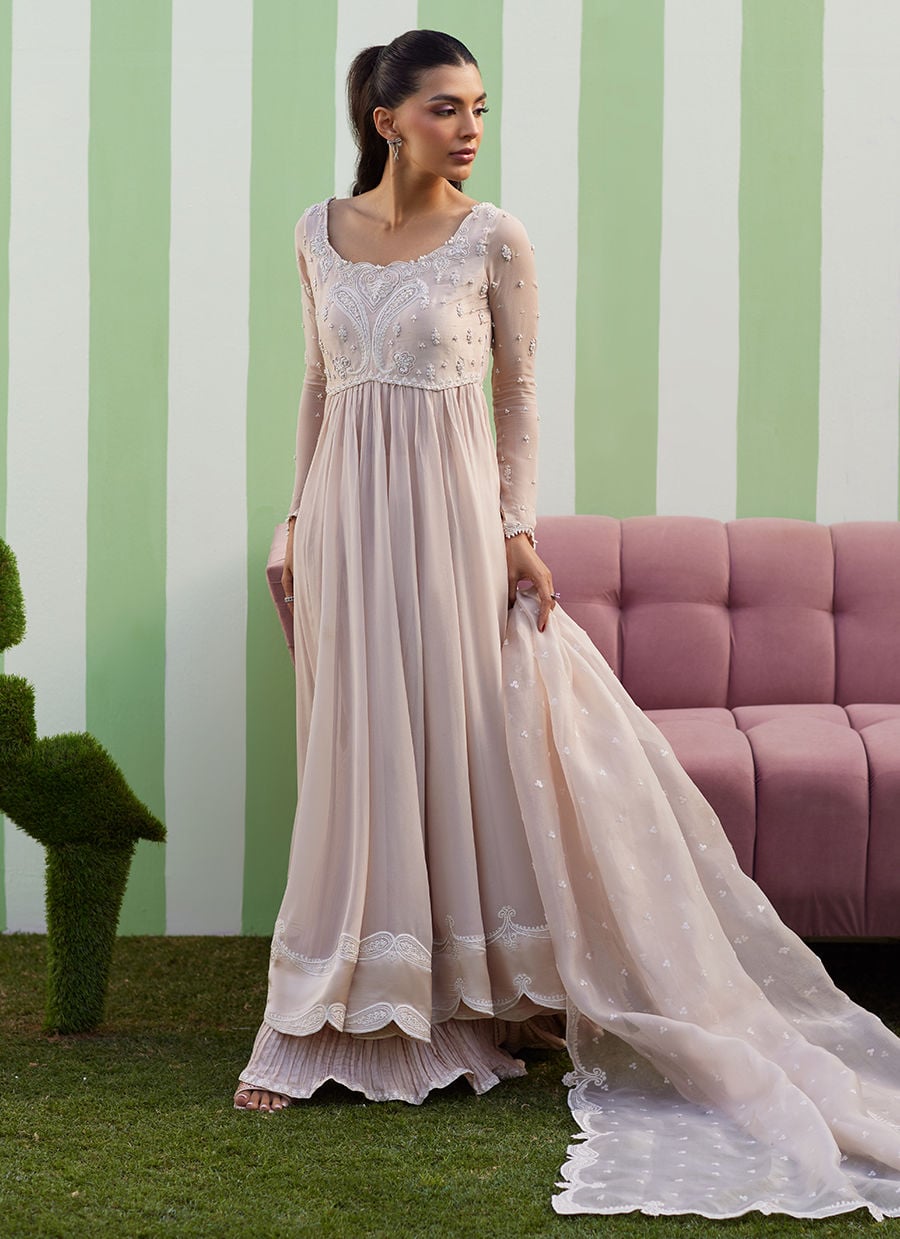 Farah Talib Aziz | Luna Eid 26 | Keshi Kalidaar With Dupatta - Luxury Dress - available at Maria Faisal in UK and USA.
