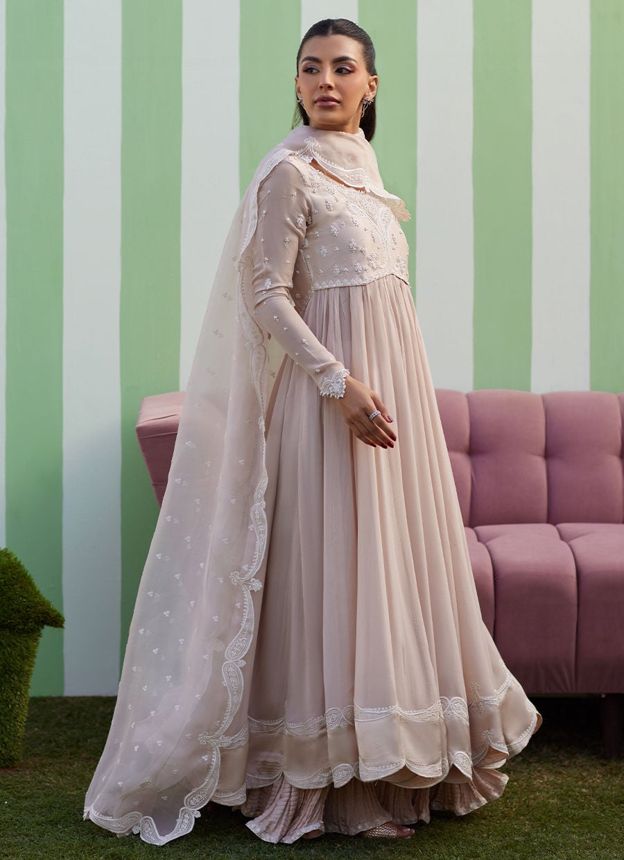 Farah Talib Aziz | Luna Eid 26 | Keshi Kalidaar With Dupatta - Luxury Dress - available at Maria Faisal in UK and USA.