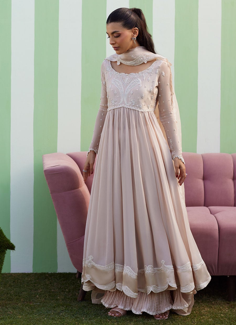 Farah Talib Aziz | Luna Eid 26 | Keshi Kalidaar With Dupatta - Luxury Dress - available at Maria Faisal in UK and USA.