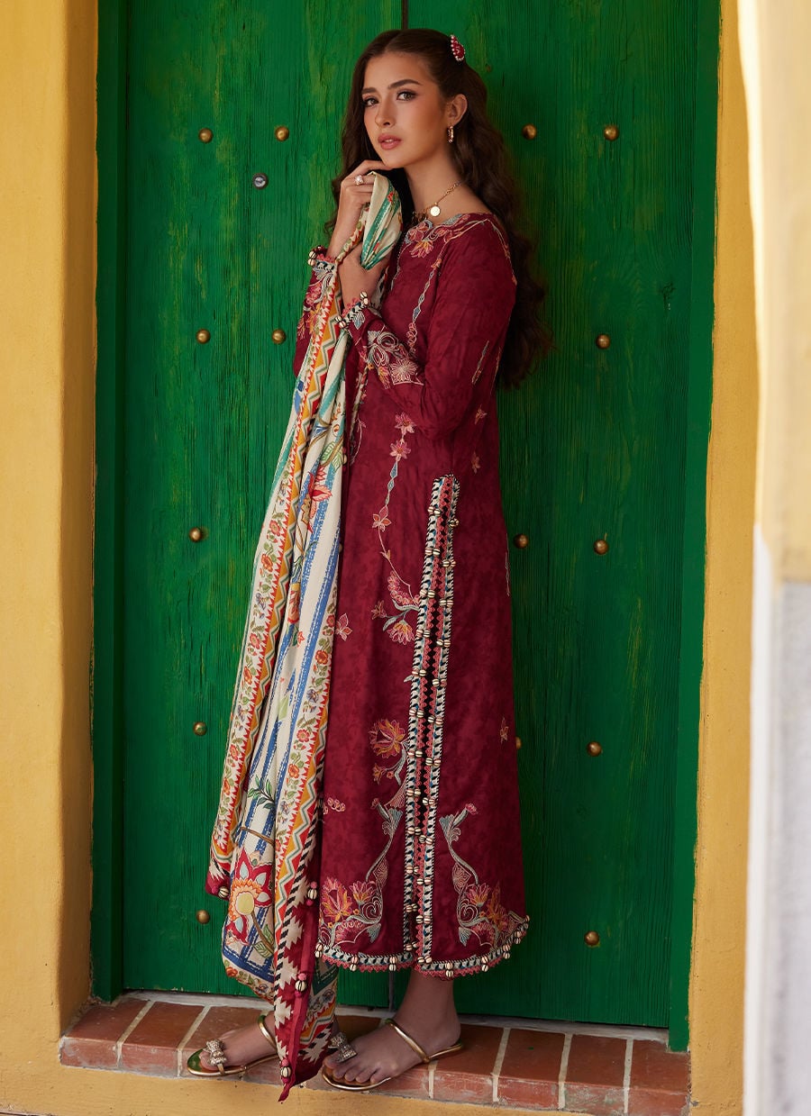 Farah Talib Aziz | Luxury Lawn 26 | Sofia Scarlet - Luxury Dress - available at Maria Faisal in UK and USA.