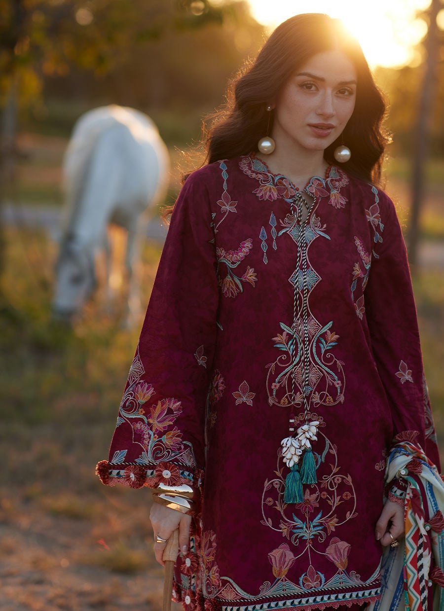 Farah Talib Aziz | Luxury Lawn 26 | Sofia Scarlet - Luxury Dress - available at Maria Faisal in UK and USA.