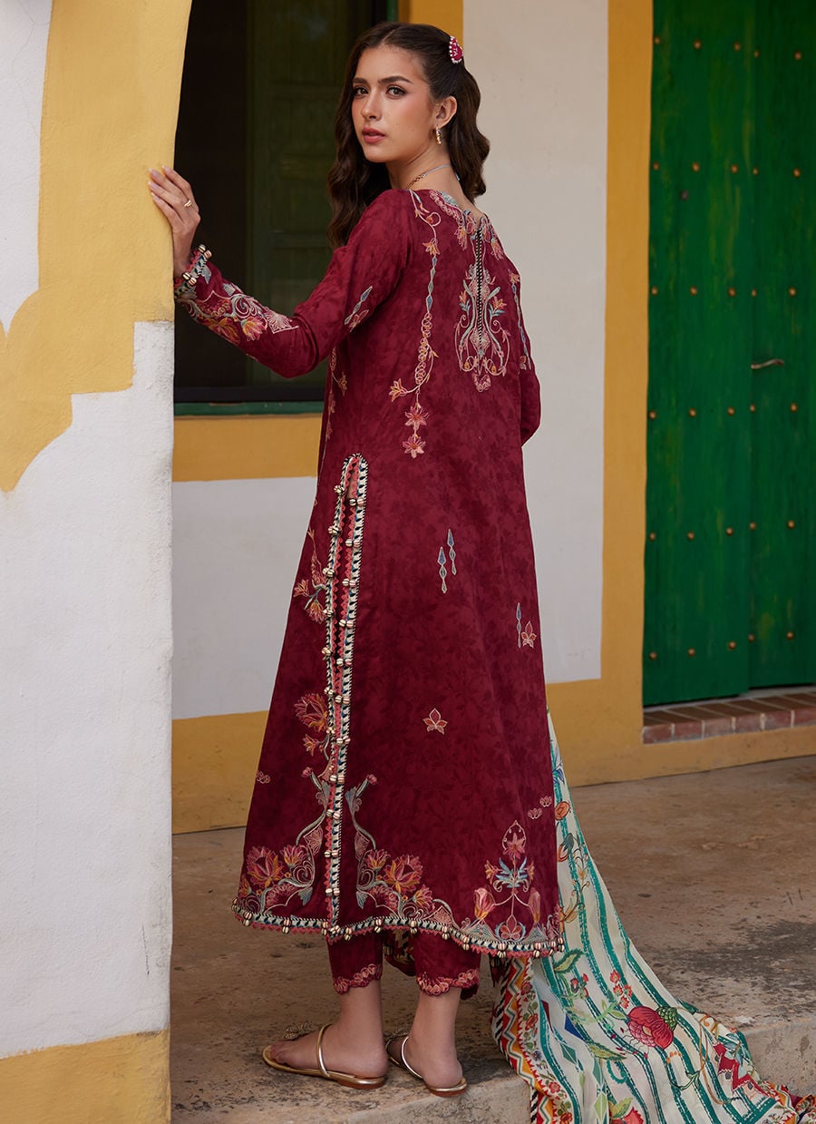 Farah Talib Aziz | Luxury Lawn 26 | Sofia Scarlet - Luxury Dress - available at Maria Faisal in UK and USA.