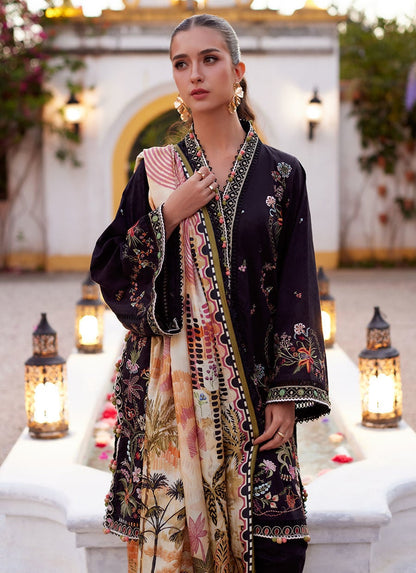 Farah Talib Aziz | Luxury Lawn 26 | Blanca Black - Luxury Dress - available at Maria Faisal in UK and USA.
