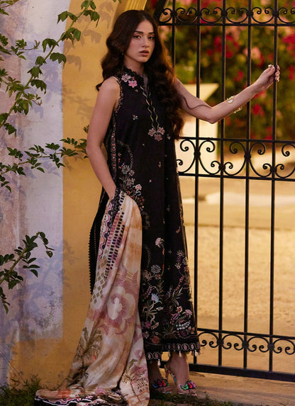 Farah Talib Aziz | Luxury Lawn 26 | Blanca Black - Luxury Dress - available at Maria Faisal in UK and USA.