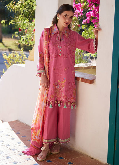 Farah Talib Aziz | Luxury Lawn 26 | Palmira Pink - Luxury Dress - available at Maria Faisal in UK and USA.