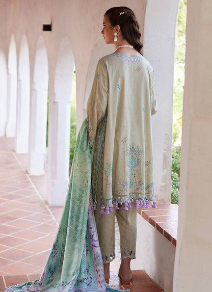 Farah Talib Aziz | Luxury Lawn 26 | Valeria Olive - Luxury Dress - available at Maria Faisal in UK and USA.