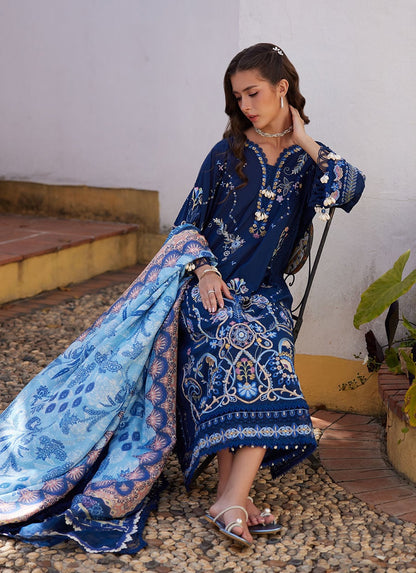 Farah Talib Aziz | Luxury Lawn 26 | Nia Navy - Luxury Dress - available at Maria Faisal in UK and USA.