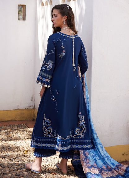 Farah Talib Aziz | Luxury Lawn 26 | Nia Navy - Luxury Dress - available at Maria Faisal in UK and USA.
