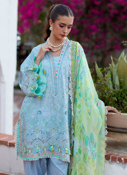 Farah Talib Aziz | Luxury Lawn 26 | Sienna Sky Blue - Luxury Dress - available at Maria Faisal in UK and USA.