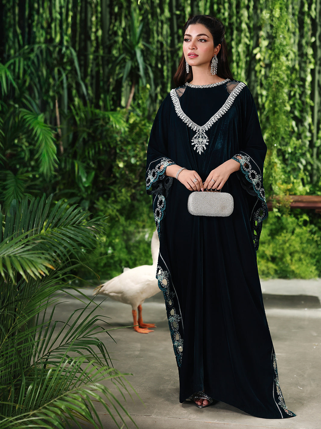 Ain | Twilight The Velvet Edit | AN-183 - Luxury Dress - available at Maria Faisal in UK and USA.