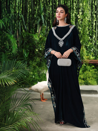 Ain | Twilight The Velvet Edit | AN-183 - Luxury Dress - available at Maria Faisal in UK and USA.