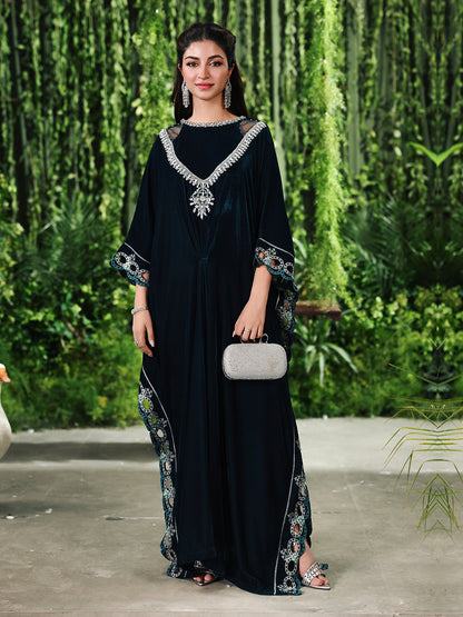 Ain | Twilight The Velvet Edit | AN-183 - Luxury Dress - available at Maria Faisal in UK and USA.