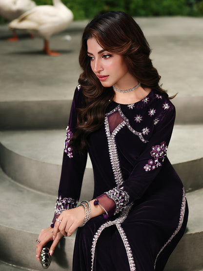 Ain | Twilight The Velvet Edit | AN-180 - Luxury Dress - available at Maria Faisal in UK and USA.