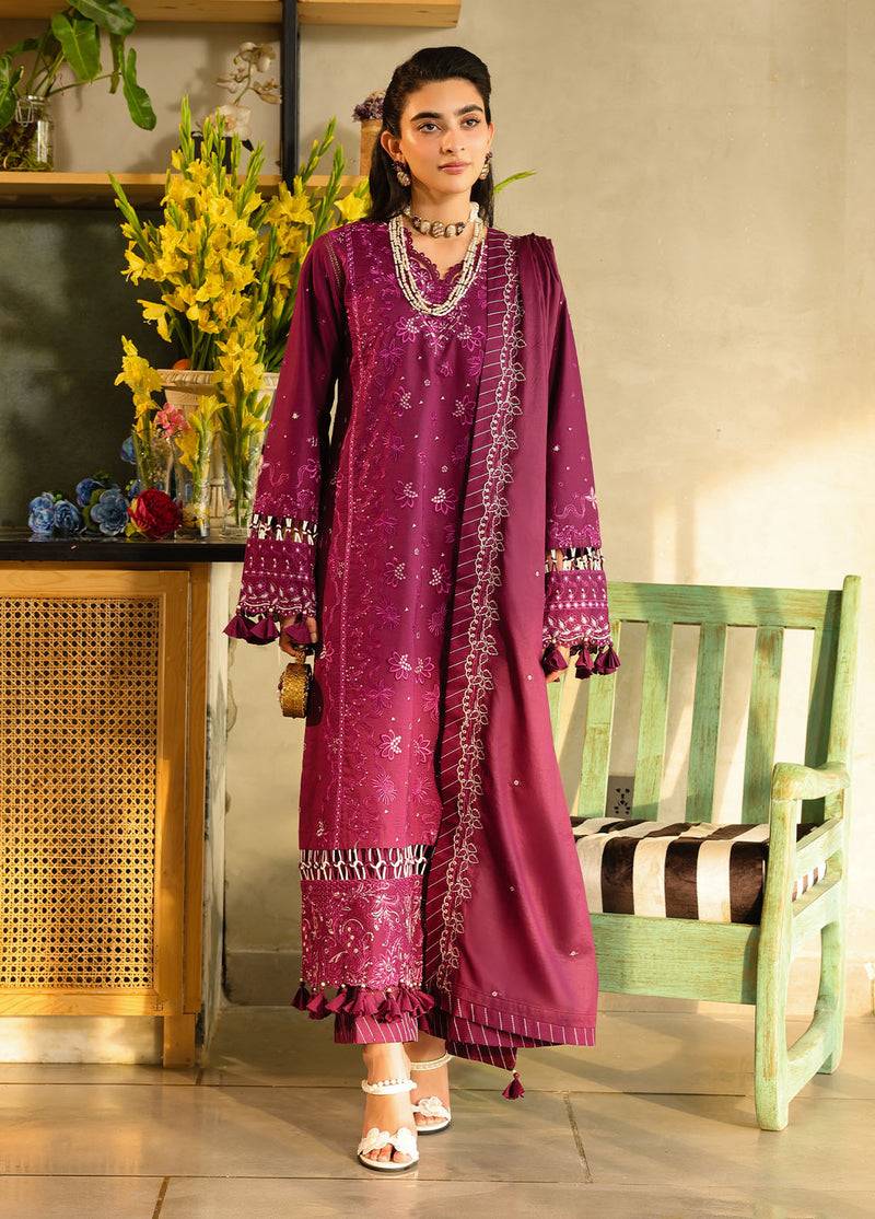 Sahane | In Laws in Lawn Eid Edit | CT-21002 Berry by Maria Faisal - Registered Vendor of : Sahane - type : Ladies Clothes - 100% original wedding dresses