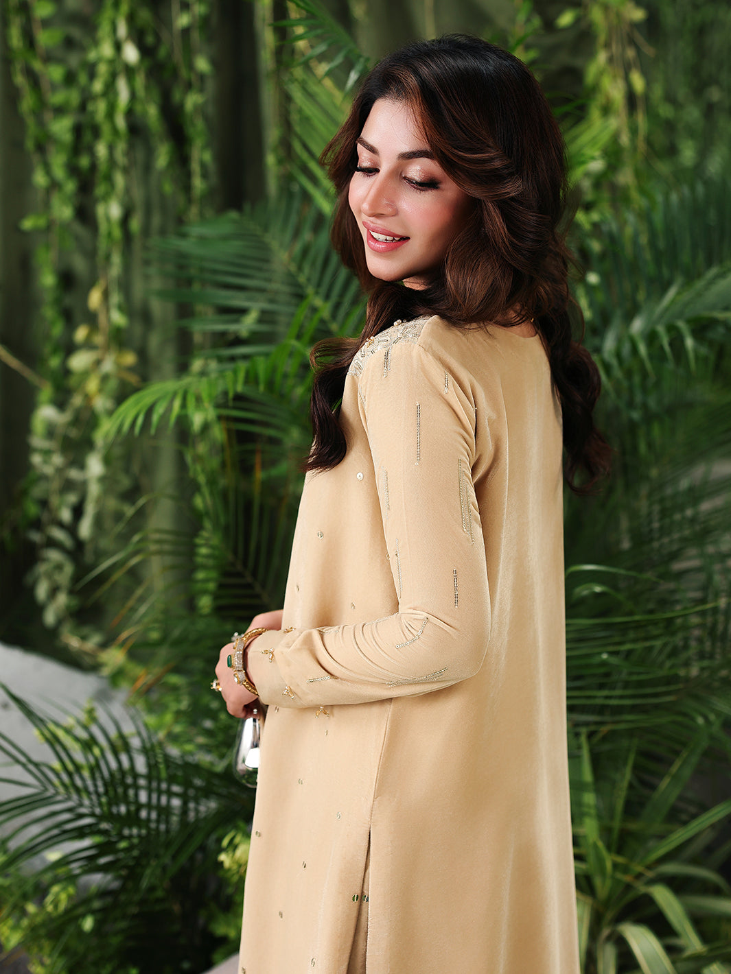 Ain | Twilight The Velvet Edit | AN-185 - Luxury Dress - available at Maria Faisal in UK and USA.