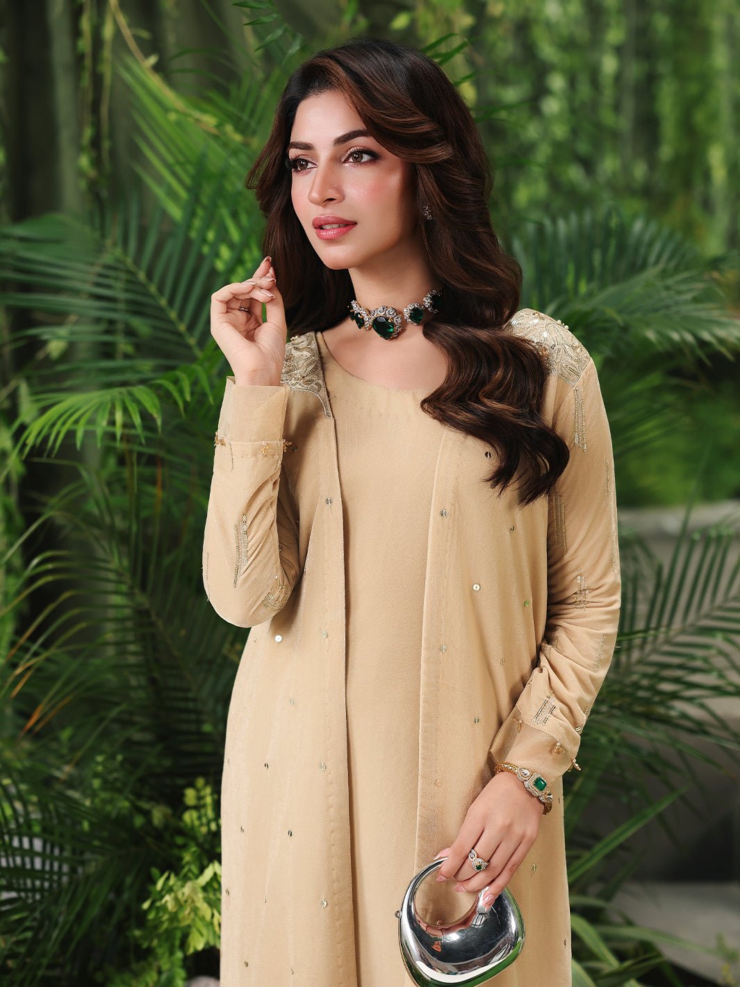 Ain | Twilight The Velvet Edit | AN-185 - Luxury Dress - available at Maria Faisal in UK and USA.