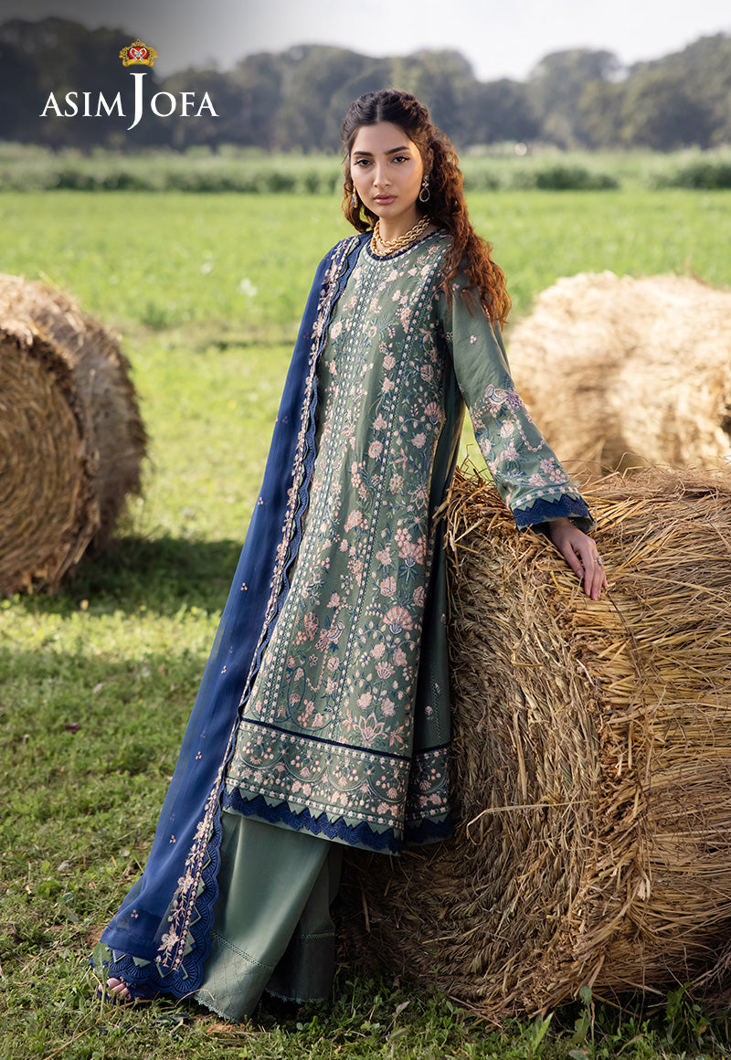 Asim Jofa | Luxury Lawn 25 | AJELL-14 - Ladies Clothes - Maria Faisal