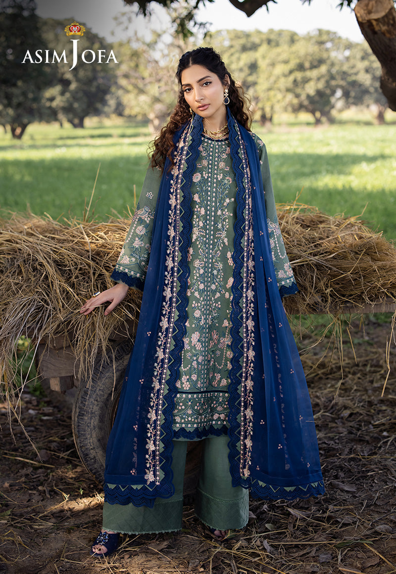 Asim Jofa | Luxury Lawn 25 | AJELL-14 - Ladies Clothes - Maria Faisal