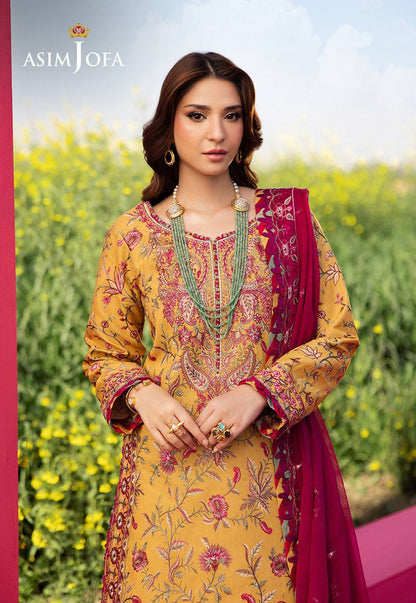 Asim Jofa | Luxury Lawn 25 | AJELL-07 by Maria Faisal - Registered Vendor of : Asim Jofa - type : Ladies Clothes - 100% original wedding dresses
