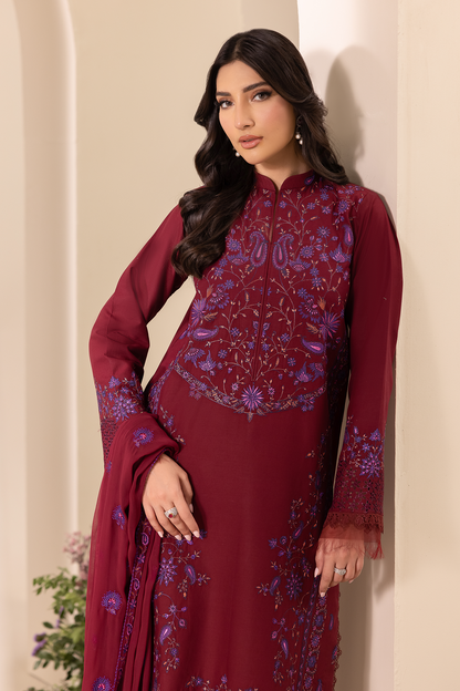 Rajbari | Premium Edition | Embroidered Chiffon Dopatta 08 - Luxury Dress - available at Maria Faisal in UK and USA.