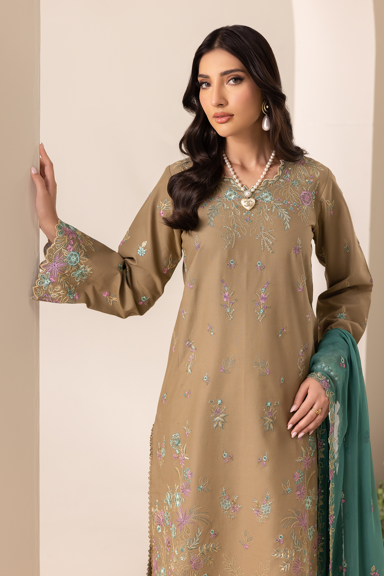 Rajbari | Premium Edition |Embroidered Chiffon Dopatta 03 - Luxury Dress - available at Maria Faisal in UK and USA.
