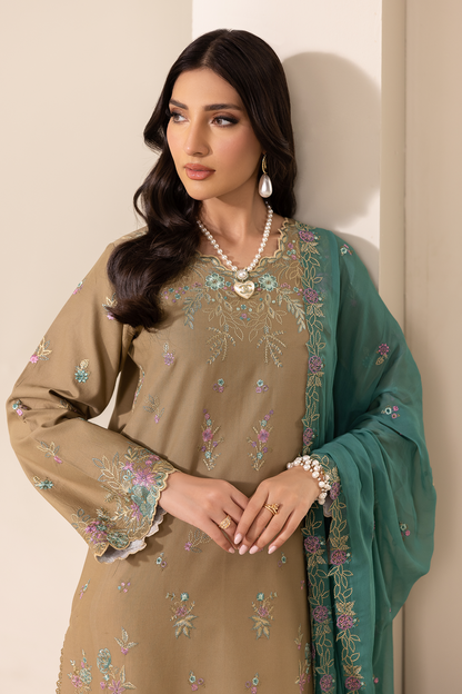Rajbari | Premium Edition |Embroidered Chiffon Dopatta 03 - Luxury Dress - available at Maria Faisal in UK and USA.