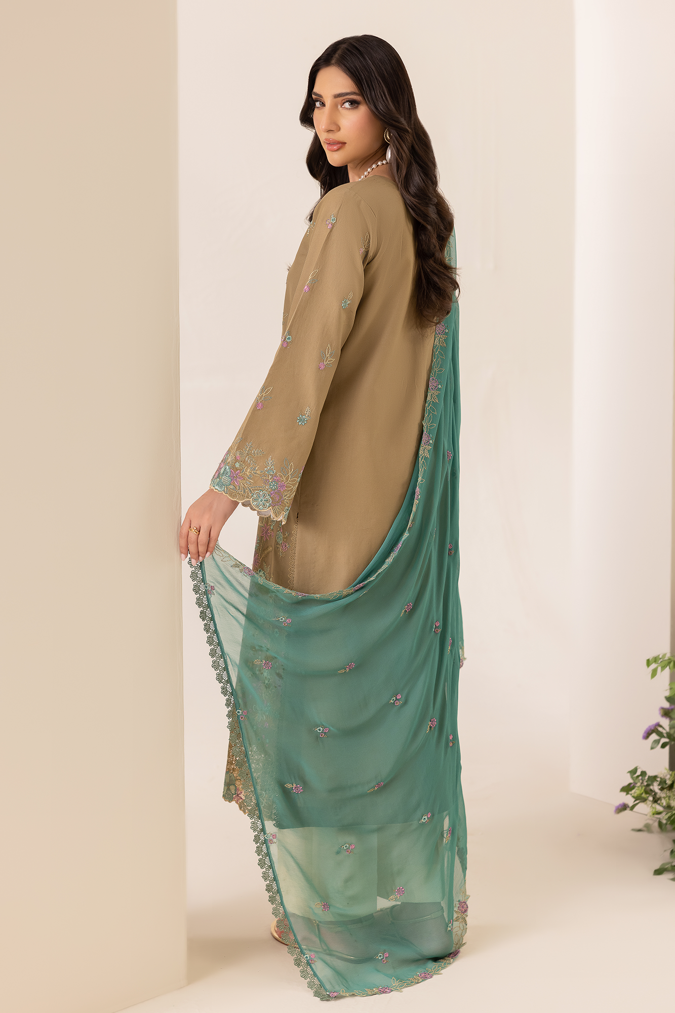 Rajbari | Premium Edition |Embroidered Chiffon Dopatta 03 - Luxury Dress - available at Maria Faisal in UK and USA.