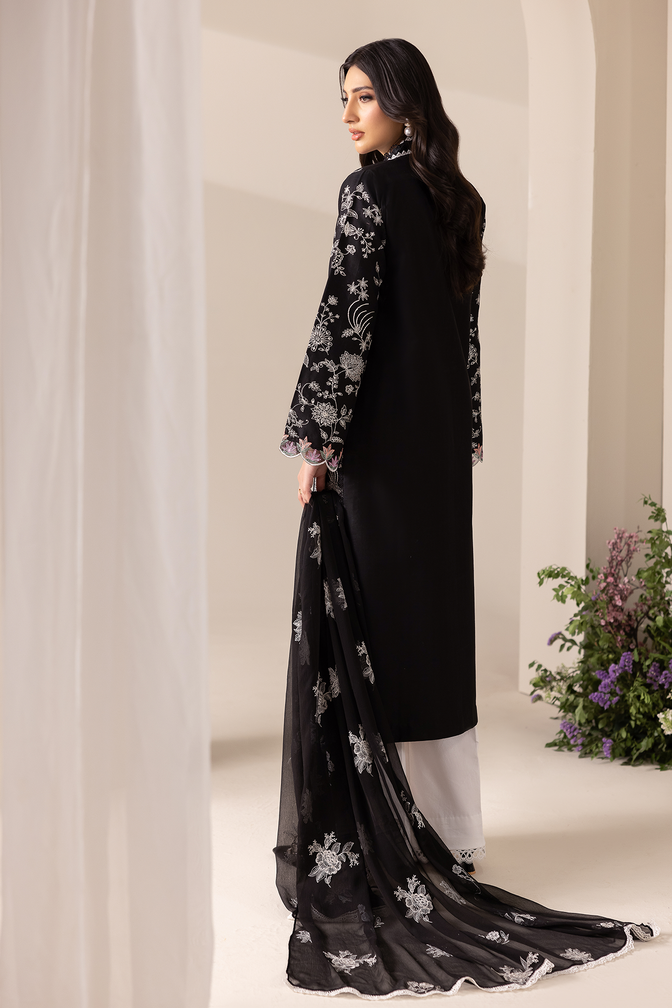 Rajbari | Premium Edition | Embroidered Chiffon Dopatta 10 - Luxury Dress - available at Maria Faisal in UK and USA.
