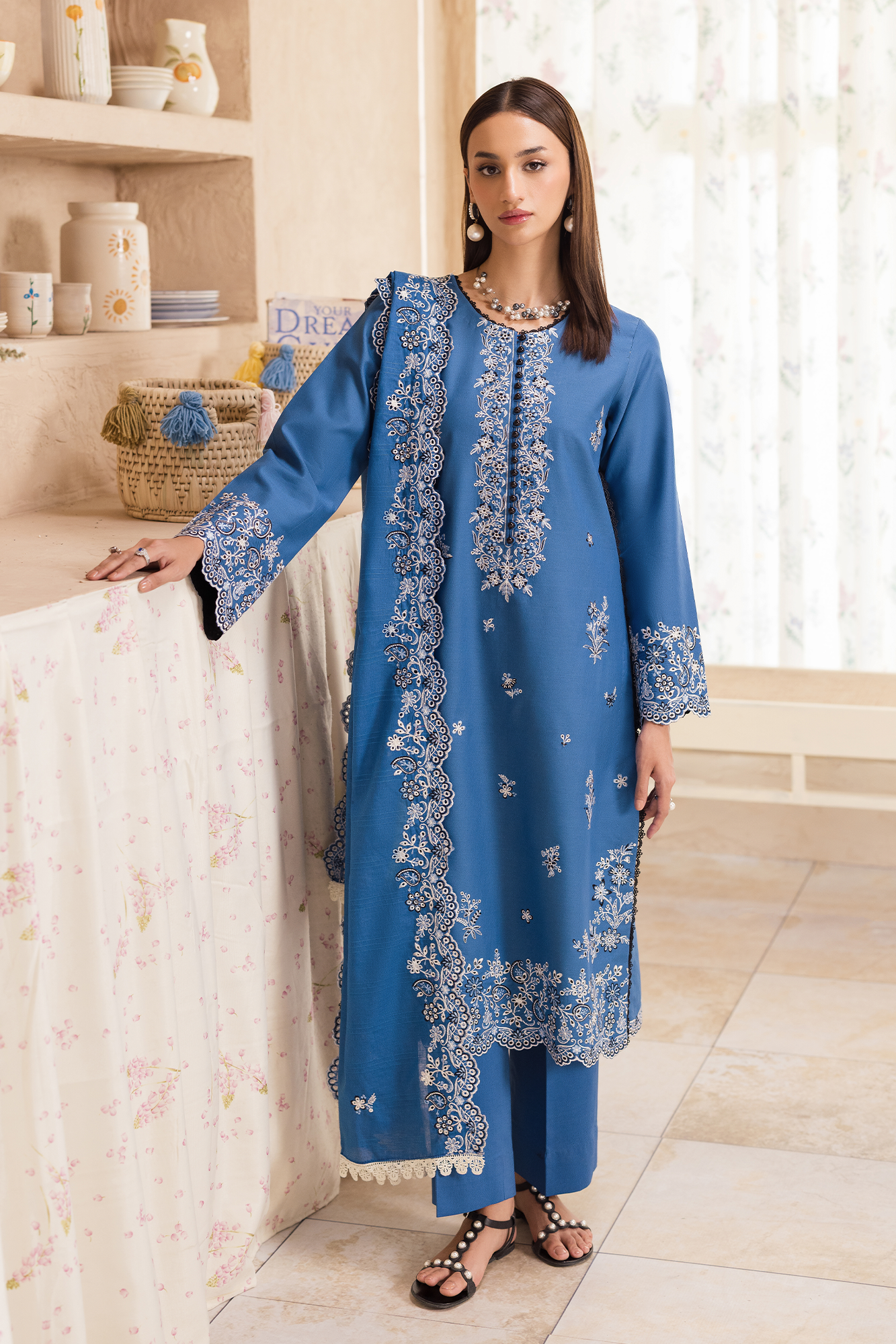 Rajbari | Nissa Chikankari Exclusive | Exclusive 07 - Luxury Dress - available at Maria Faisal in UK and USA.