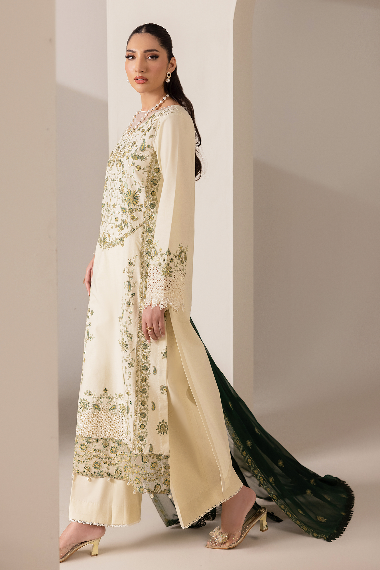 Rajbari | Premium Edition | Embroidered Chiffon Dopatta 05 - Luxury Dress - available at Maria Faisal in UK and USA.