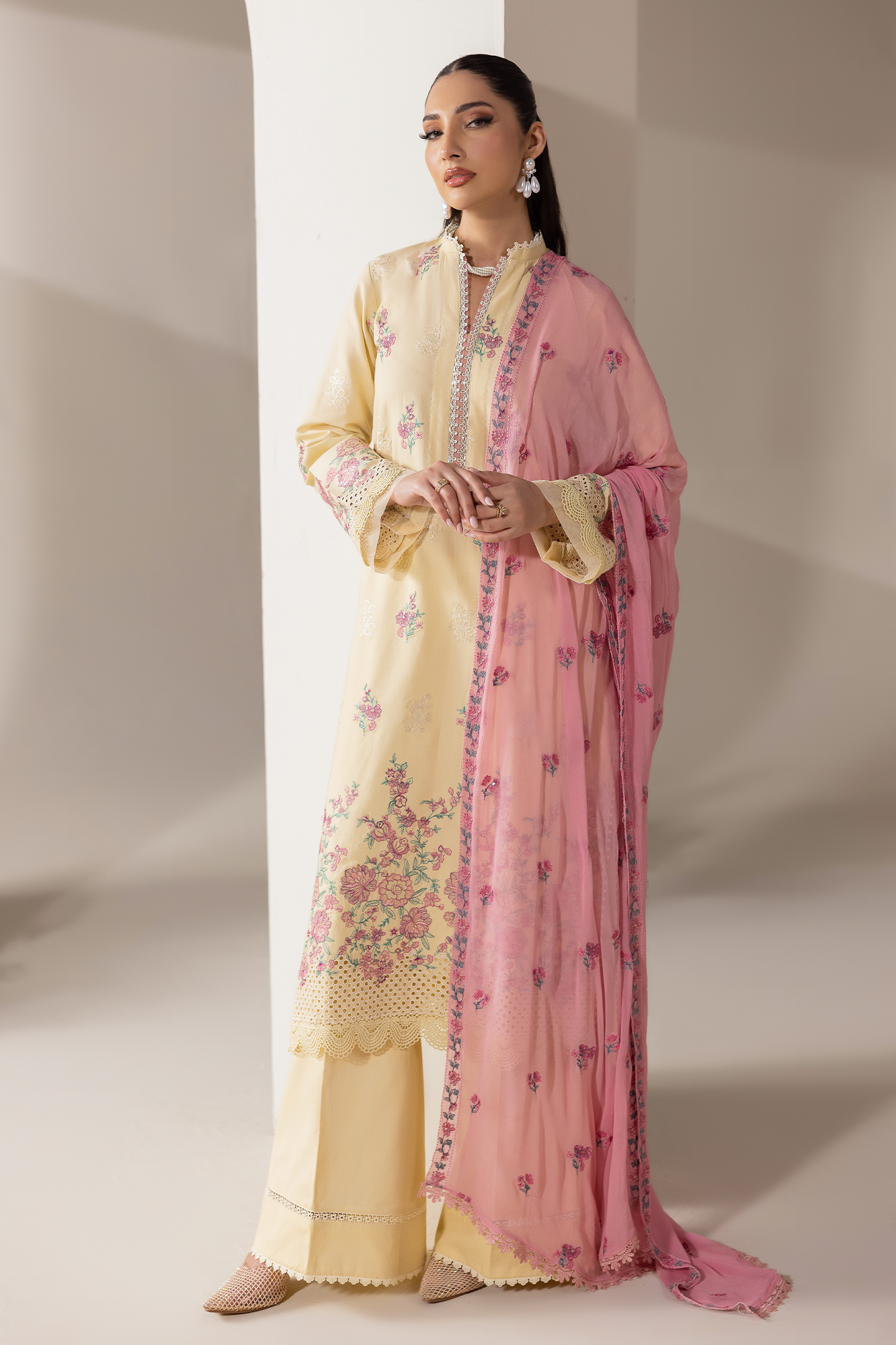 Rajbari | Premium Edition | Embroidered Chiffon Dopatta 09 - Luxury Dress - available at Maria Faisal in UK and USA.