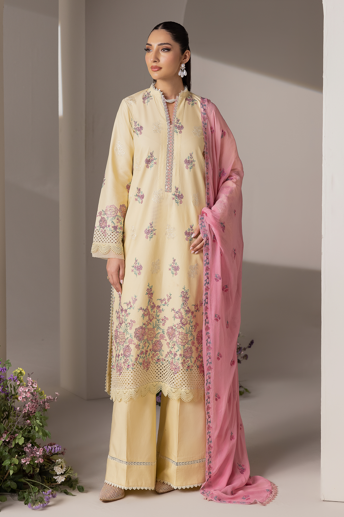 Rajbari | Premium Edition | Embroidered Chiffon Dopatta 09 - Luxury Dress - available at Maria Faisal in UK and USA.