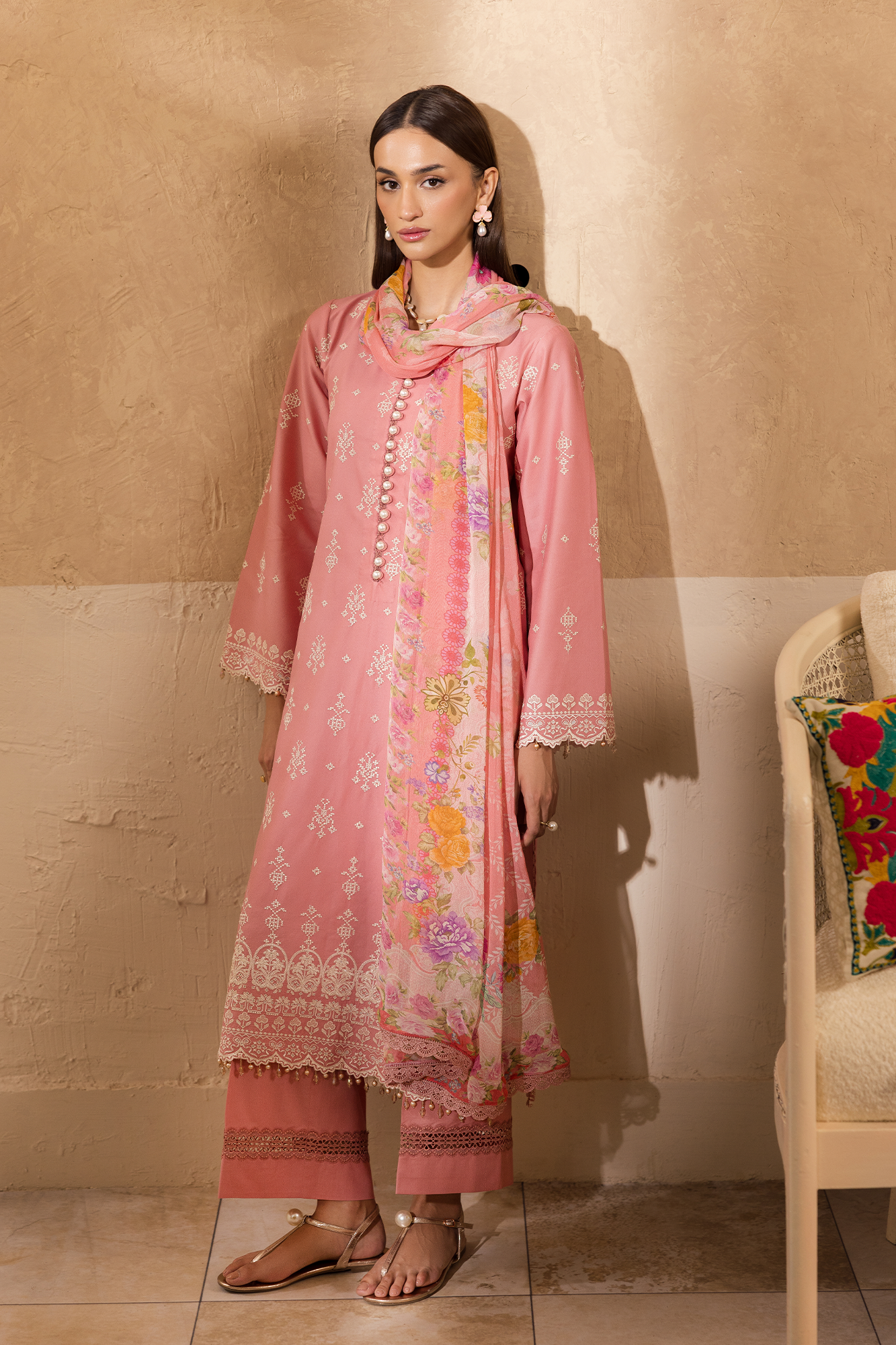 Rajbari | Nissa Chikankari Exclusive | Exclusive 06 - Luxury Dress - available at Maria Faisal in UK and USA.