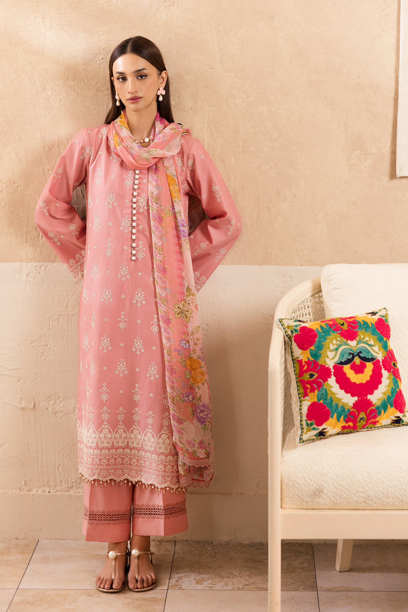 Rajbari | Nissa Chikankari Exclusive | Exclusive 06 - Luxury Dress - available at Maria Faisal in UK and USA.