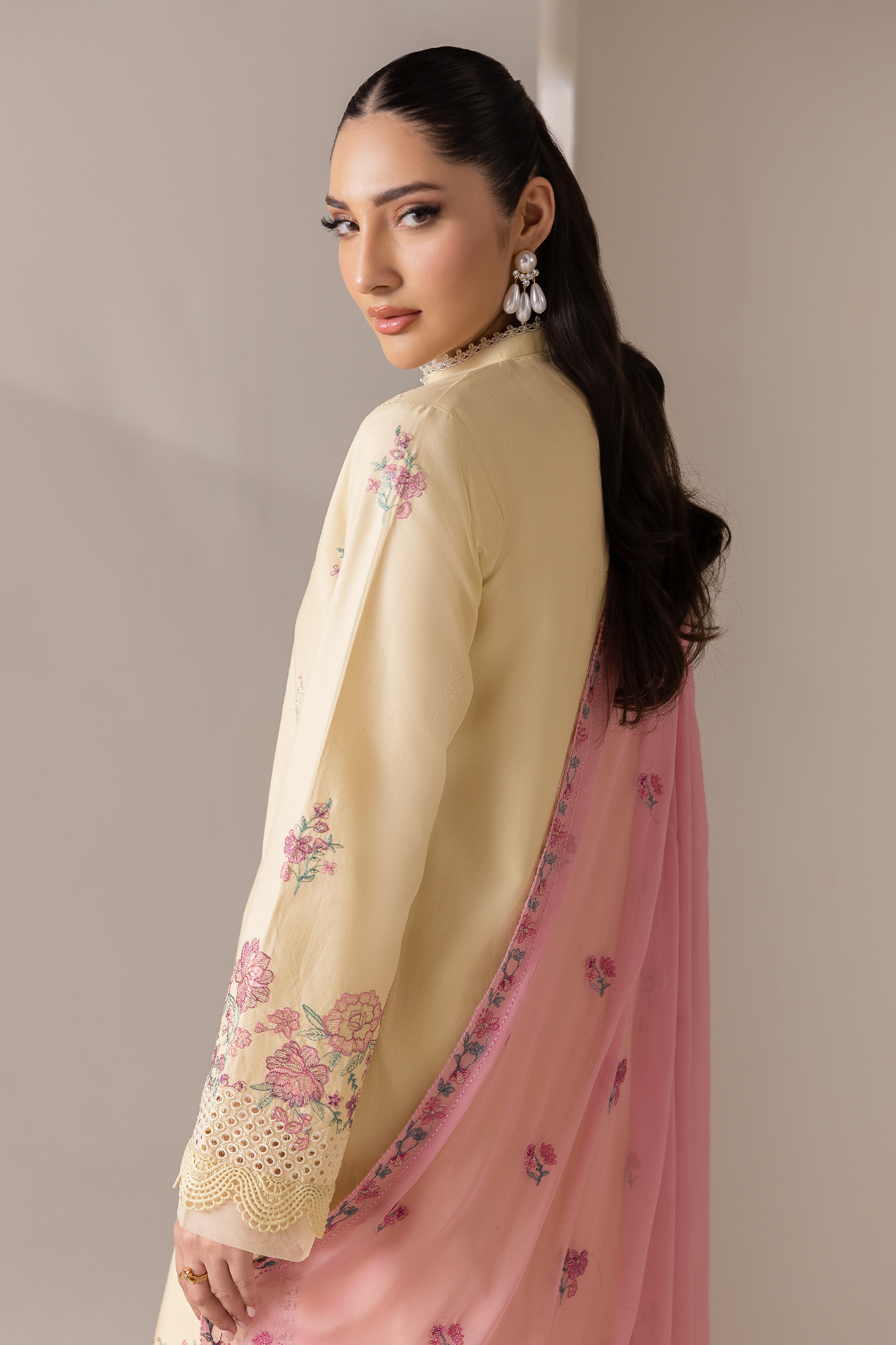 Rajbari | Premium Edition | Embroidered Chiffon Dopatta 09 - Luxury Dress - available at Maria Faisal in UK and USA.
