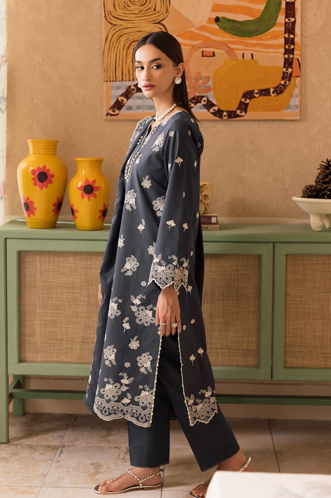 Rajbari | Nissa Chikankari Exclusive | Exclusive 01 - Luxury Dress - available at Maria Faisal in UK and USA.