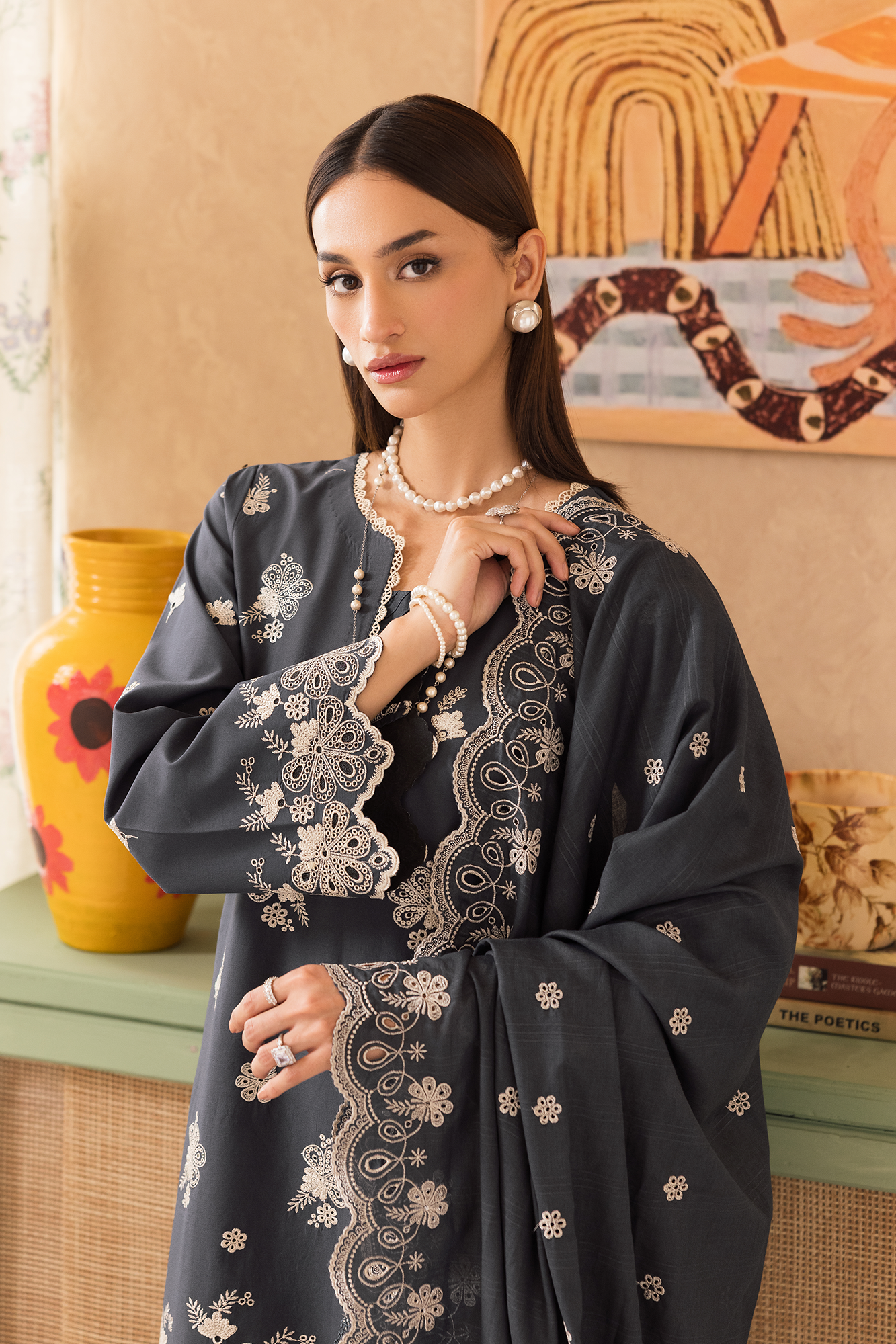 Rajbari | Nissa Chikankari Exclusive | Exclusive 01 - Luxury Dress - available at Maria Faisal in UK and USA.