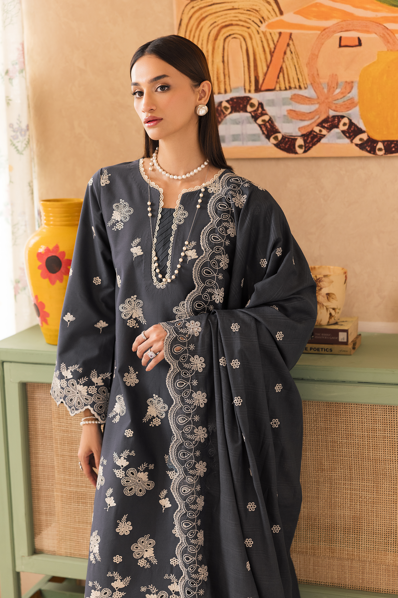 Rajbari | Nissa Chikankari Exclusive | Exclusive 01 - Luxury Dress - available at Maria Faisal in UK and USA.