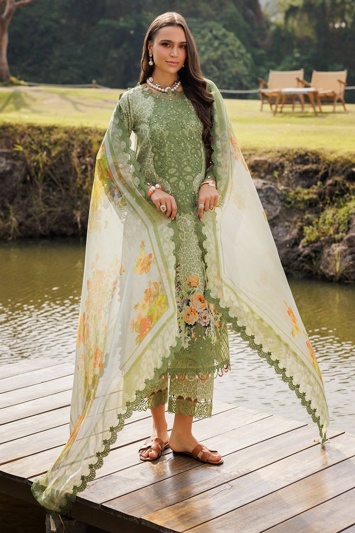 Charizma | Naranji Lawn 25 | CN5-11 by Maria Faisal - Registered Vendor of : Charizma - type : Ladies Clothes - 100% original wedding dresses