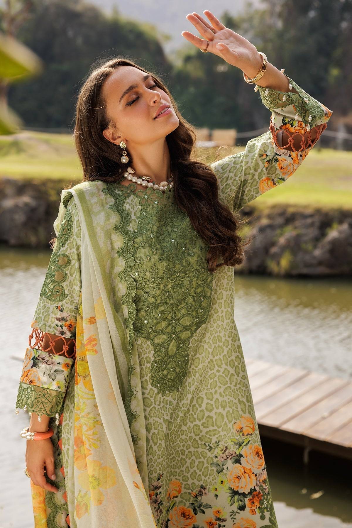 Charizma | Naranji Lawn 25 | CN5-11 by Maria Faisal - Registered Vendor of : Charizma - type : Ladies Clothes - 100% original wedding dresses
