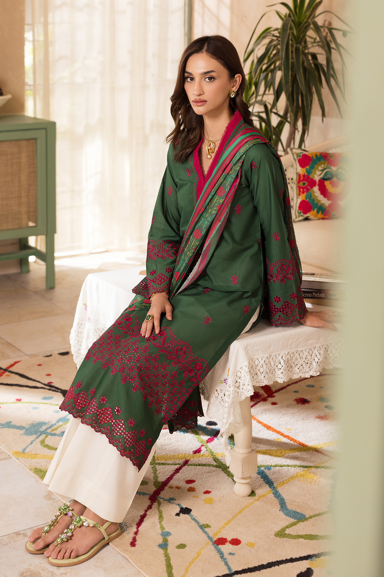 Rajbari | Nissa Chikankari Exclusive | Exclusive 08 - Luxury Dress - available at Maria Faisal in UK and USA.