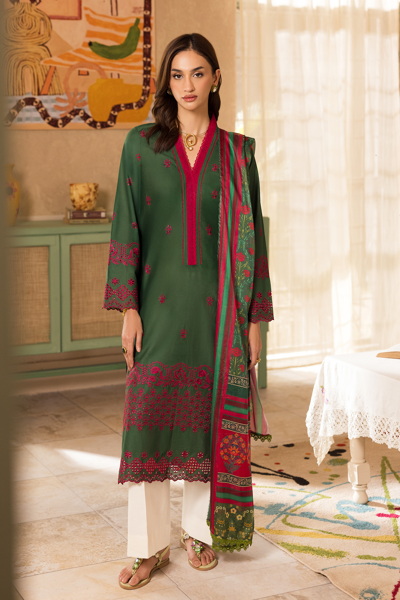 Rajbari | Nissa Chikankari Exclusive | Exclusive 08 - Luxury Dress - available at Maria Faisal in UK and USA.