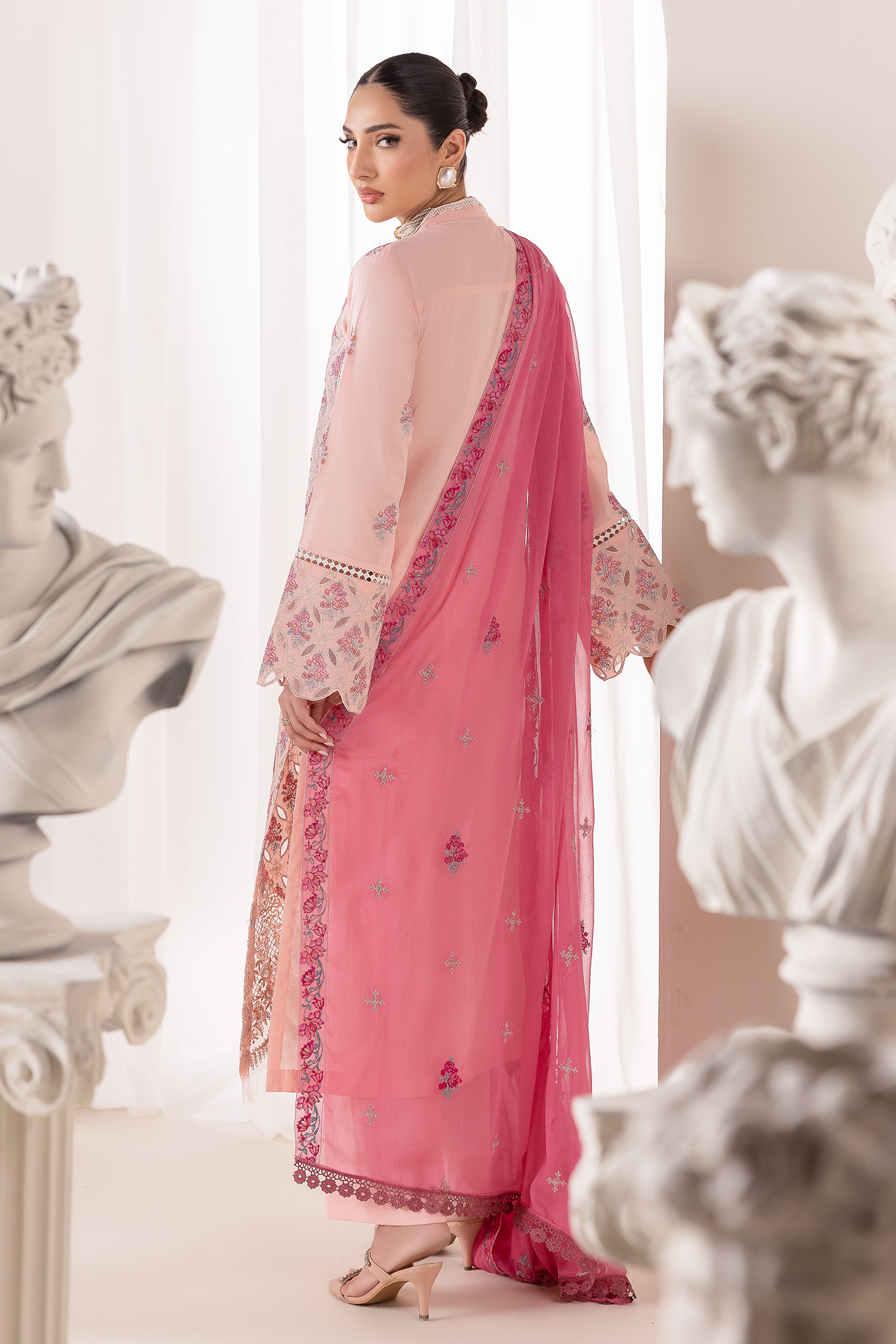Rajbari | Premium Edition |Embroidered Chiffon Dopatta 02 - Luxury Dress - available at Maria Faisal in UK and USA.