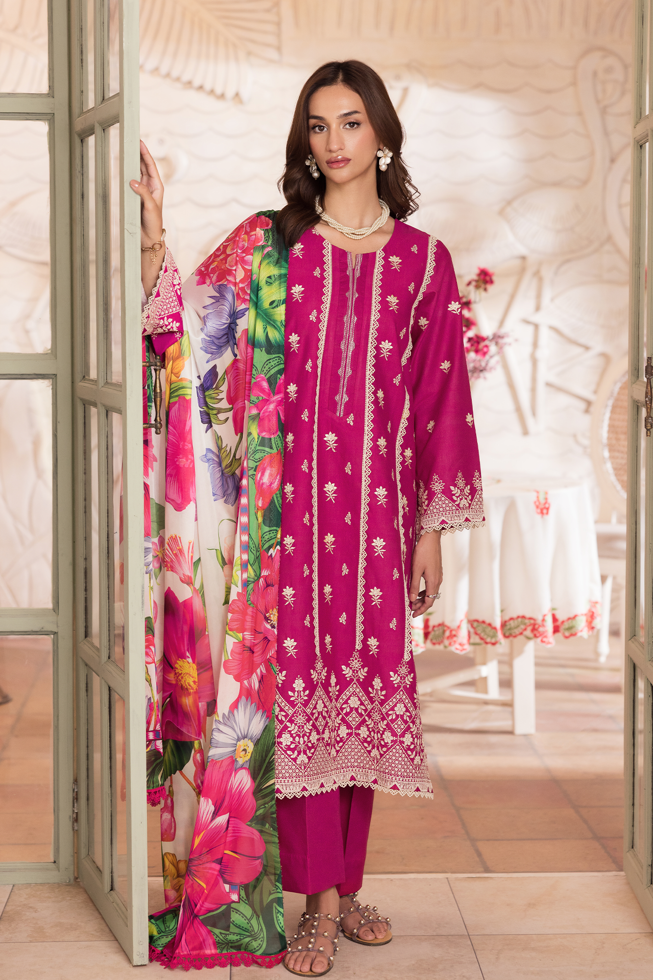Rajbari | Nissa Chikankari Exclusive |Exclusive 09 - Luxury Dress - available at Maria Faisal in UK and USA.